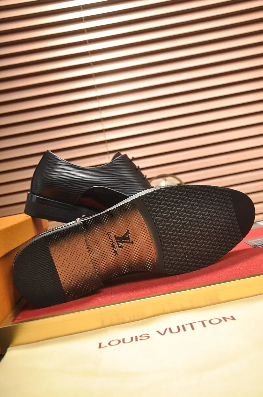 Men's shoes💰460💶【LOUIS VUITTON】(sheepskin lining) new cowhide LV formal shoes🎩🎩❗️🆘made one to one at the counter🎩original quality, imported cowhide upper➕full sheepskin lining➕original rubber outsole, {high quality visible}👣Size: 38-45 (45 custom-made)